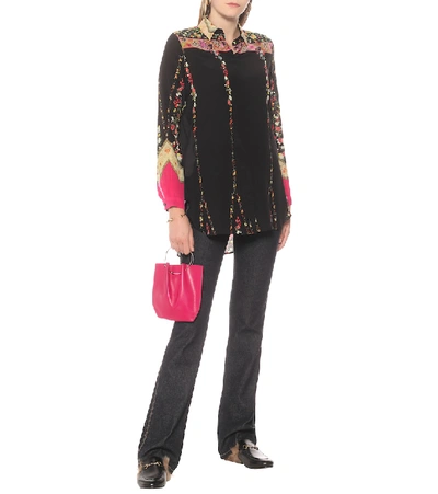 Shop Etro Oversized Silk Shirt In Black