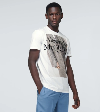 Shop Alexander Mcqueen Cotton Printed T-shirt In White