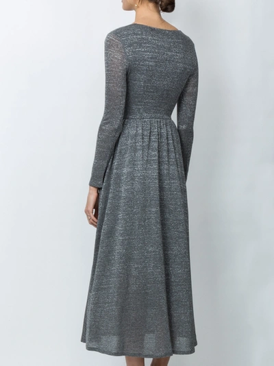 Shop Alexa Chung Key-hole Flared Dress Grey