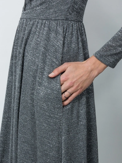 Shop Alexa Chung Key-hole Flared Dress Grey