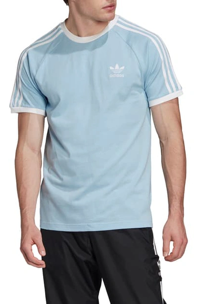 Adidas Originals T-shirt With 3 Stripes In Light Blue | ModeSens