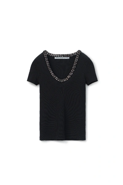 Shop Alexander Wang Trapped Chain Pullover  In Black