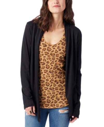 Shop Alternative Apparel Cotton Modal Stevie Women's Wrap Cardigan In Black