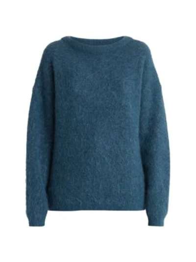 Shop Acne Studios Mohair-blend Knit Sweater In Teal Blue
