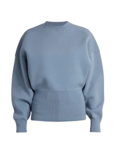 Shop Acne Studios Compact Wool-blend Knit Sweater In Dusty Blue