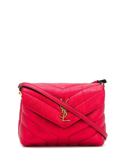 Shop Saint Laurent Loulou Toy Crossbody Bag In Red