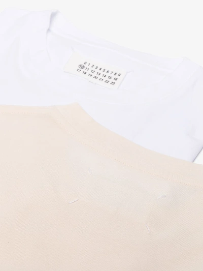 Shop Maison Margiela Plain Cotton T-shirt Set In White