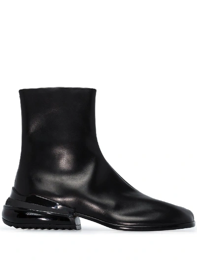 Shop Maison Margiela Tabi Airbag Ankle Boots In Black