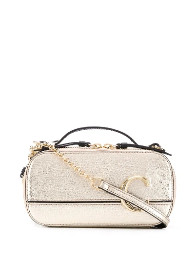 Shop Chloé Mini  C Vanity Bag In Gold