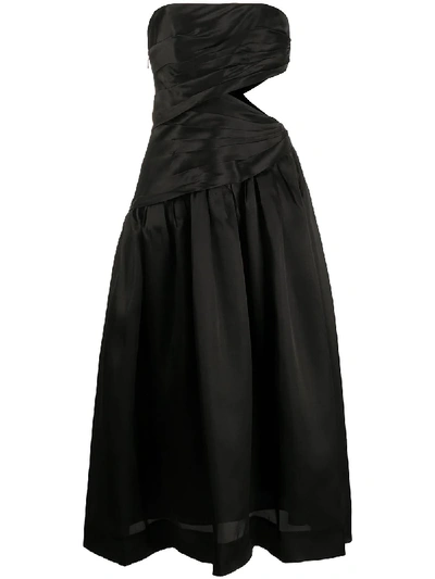 Shop Zimmermann Cut-out Strapless Dress In Black