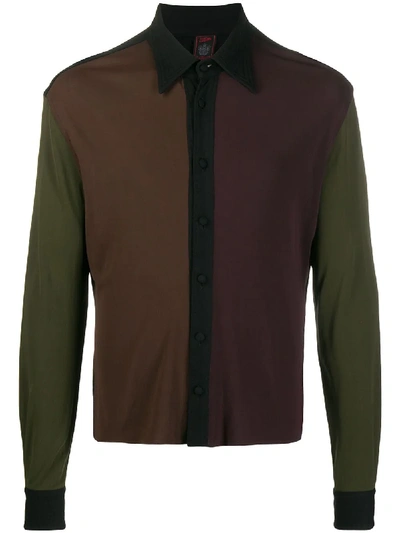 Pre-owned Jean Paul Gaultier 1990s Colour Block Shirt In Brown