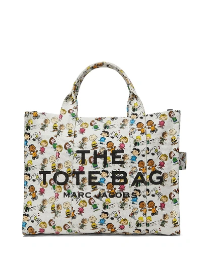 Shop Marc Jacobs X Peanuts Medium The Tote Bag In White