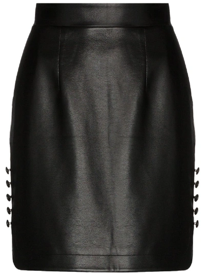 Shop Materiel High-waisted Faux Leather Mini Skirt In Black