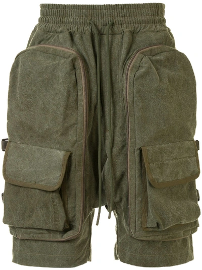 Shop Readymade Cargo Track Shorts In Green