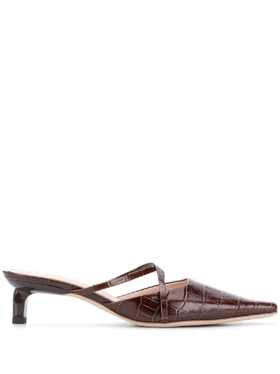 Shop Rejina Pyo Phoebe 30mm Mules In Brown