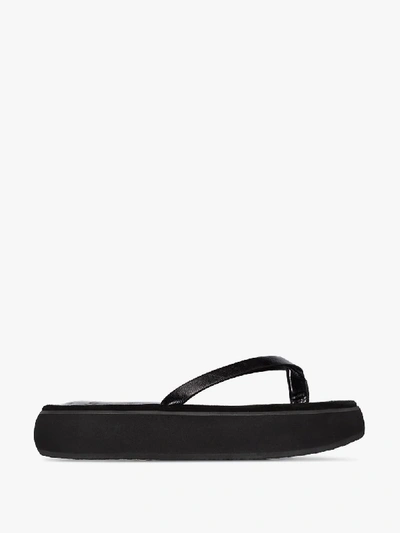 Shop Osoi Boat 40 Flatform Leather Sandals In Black