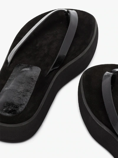 Shop Osoi Boat 40 Flatform Leather Sandals In Black