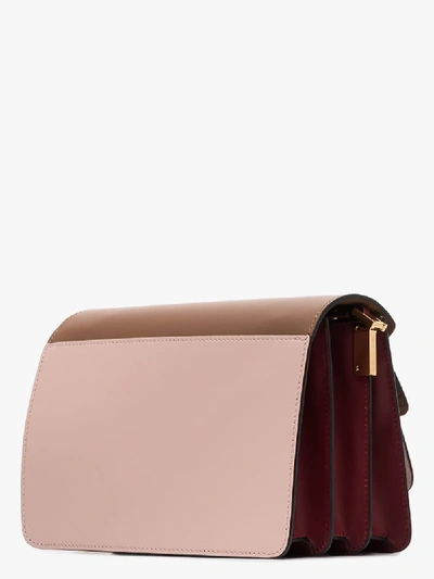 Shop Marni Pink Trunk Medium Leather Shoulder Bag