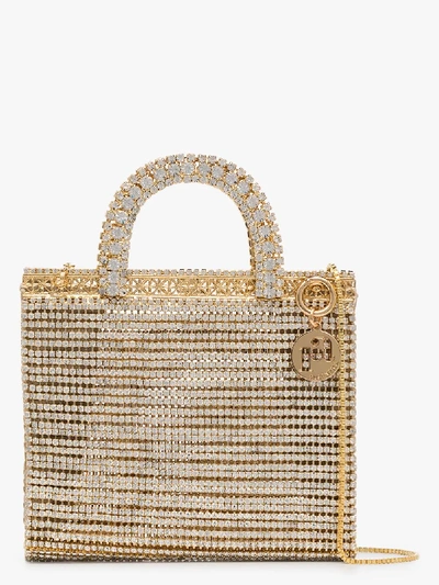 Shop Rosantica Gold Tone Teodora Crystal Mini Bag