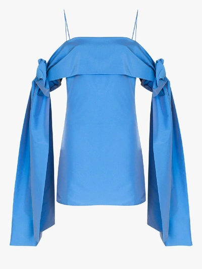 Shop Bernadette Timothy Off-the-shoulder Cocktail Dress In Blue