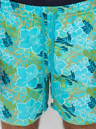 Shop Vilebrequin Floral Embroidery Swim Shorts