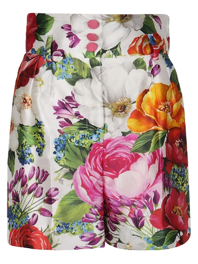 Shop Dolce & Gabbana Floral Shorts In Fiori White
