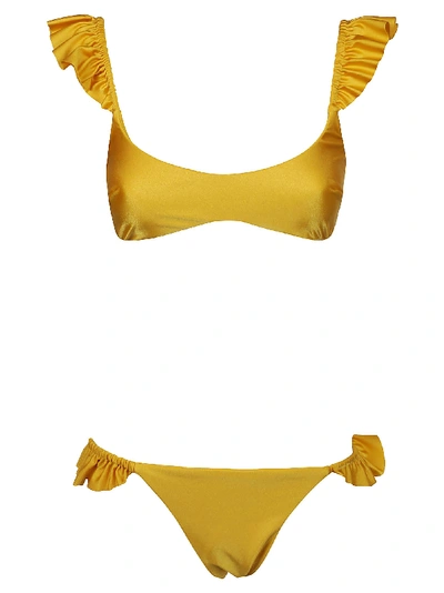 Shop Zimmermann Bonita Frill Bikini In Mango