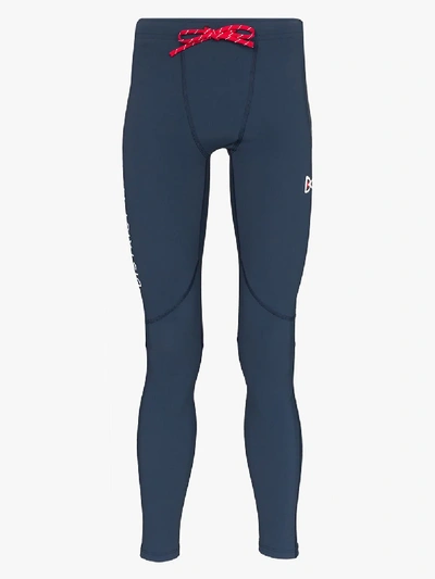 Shop District Vision Blue Running Leggings In Grey