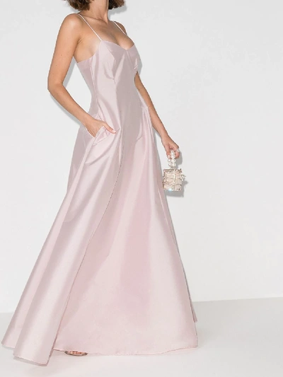 Shop Bernadette Gwyneth Taffeta Evening Gown In Pink