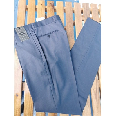 Pre-owned Ermenegildo Zegna Wool Trousers In Blue