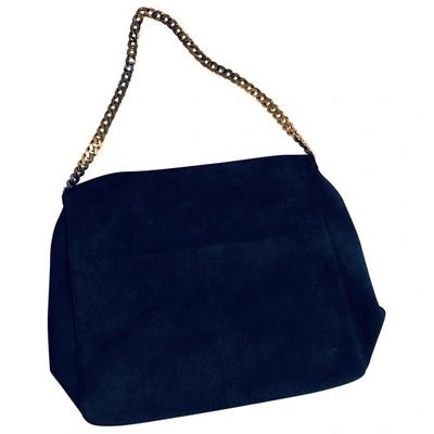 Pre-owned Celine Gourmette Blue Suede Handbag