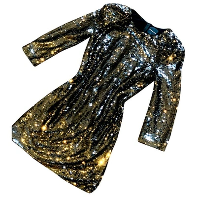 Pre-owned American Retro Glitter Mid-length Dress In Black
