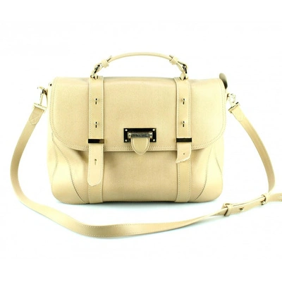 Pre-owned Aspinal Of London Leather Handbag In Beige