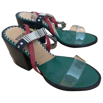 Pre-owned Toga Black Leather Sandals