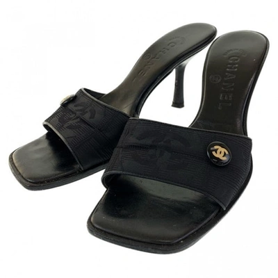 Pre-owned Chanel Black Leather Sandals