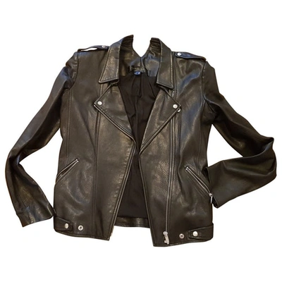 Pre-owned Theory Black Leather Jacket