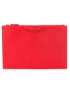 Givenchy Medium Antigona Grained Leather Pouch, Red In Na