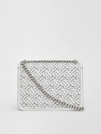 Shop Burberry Small Quilted Monogram Lambsk In Optic White
