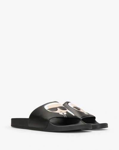 Shop Karl Lagerfeld Kondo Karl Ikonic Slide Man Sandals Black Size 12 Polyurethane, Polyester