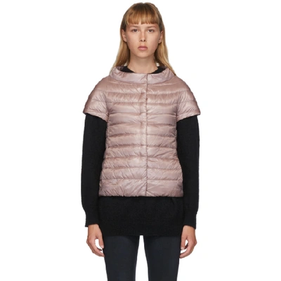 Shop Herno Pink Down Emilia Cap Sleeve Jacket In 4150 Pink