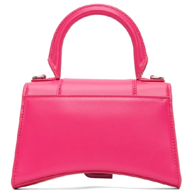 Shop Balenciaga Pink Xs Hourglass Top Handle Bag In 5514 Fuchsi