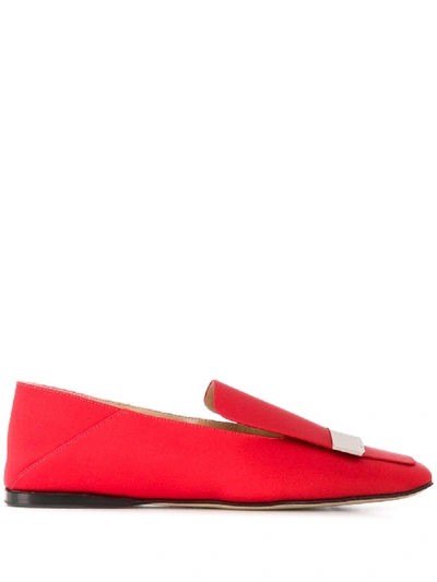 Shop Sergio Rossi Sr1 Square-toe Loafers In Red