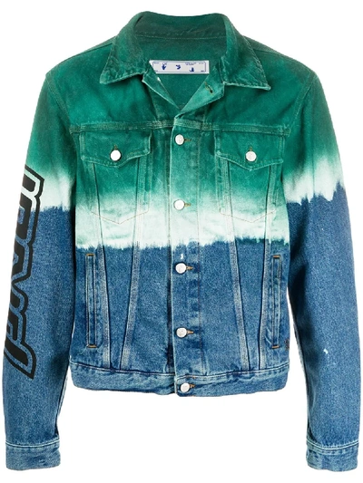 Shop Off-white Degradè Denim Jacket In Blue