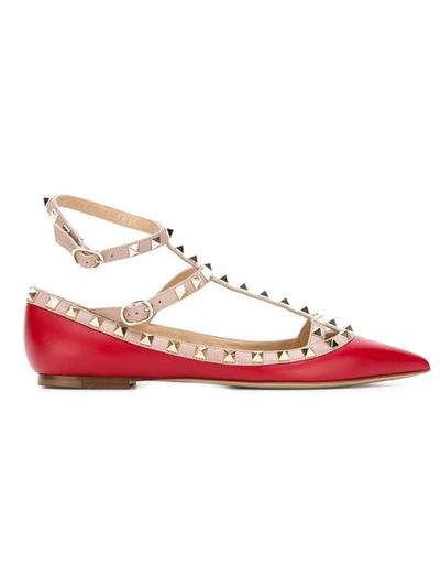 Shop Valentino 'rockstud' Ballerinas