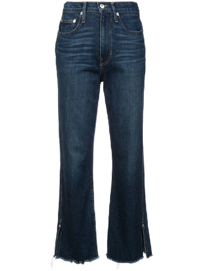 Shop Proenza Schouler Pswl High Waisted Cropped Jeans In Blue