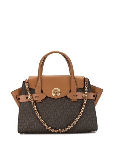 Shop Michael Kors Large Carmen Tote Bag In Brown