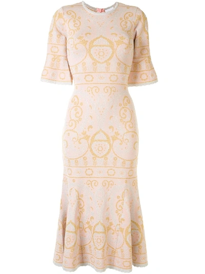 Shop Alice Mccall Adore Patterned Jaquard Dress In Pink