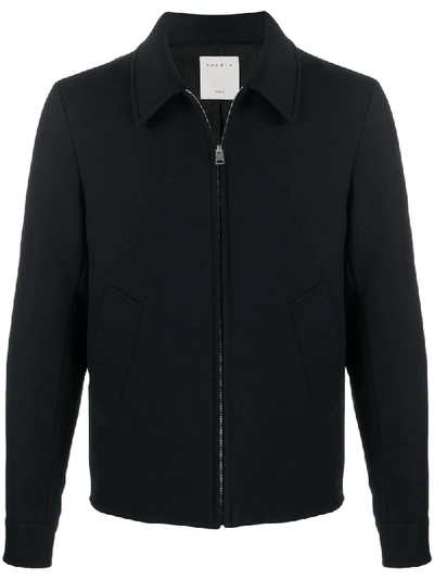 Shop Sandro Chester Fitted Jacket In Blue