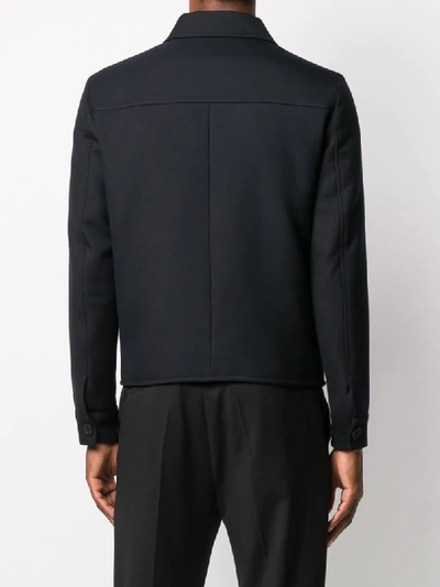 Shop Sandro Chester Fitted Jacket In Blue