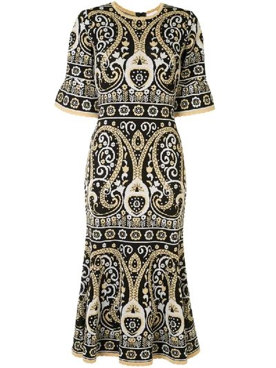 Shop Alice Mccall Adore Patterned Jacquard Dress In Black